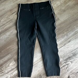 Spanx Black Pants with White Trim ankle length Medium Great condition
